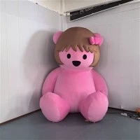 Inflatable Cute Pink Bear With Bow