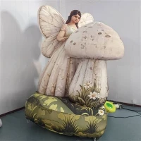 Inflatable Winged Fairy With Vintage Mushroom